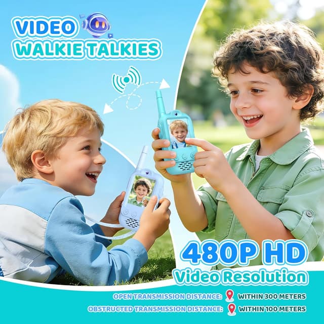 Detalle de Wootoyz Video Walkie Talkies for Kids (Video, Push-to-talk) – Toddler Blue Green