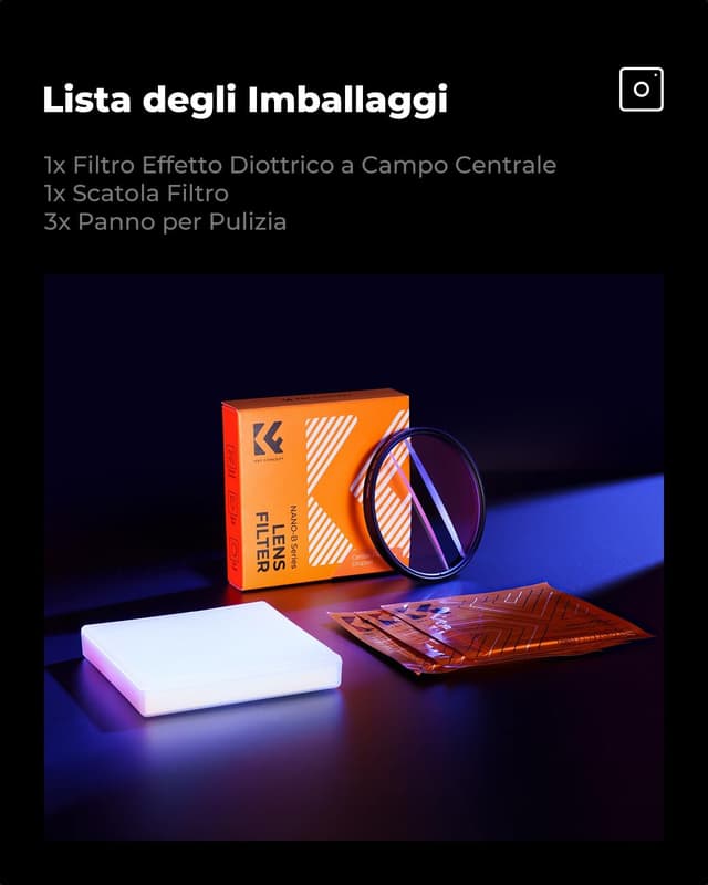 Thumbnail 6 de K&F CONCEPT filtro prisma diottrico 67mm per effetto bokeh in primo piano