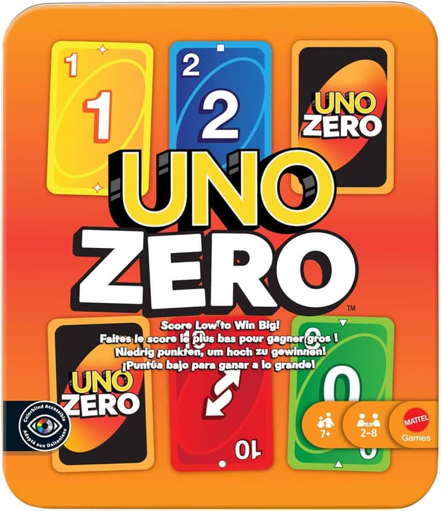 Detalle 2 de Mattel Games UNO Zero JLK16, juego de cartas 2–8 jugadores 🎲