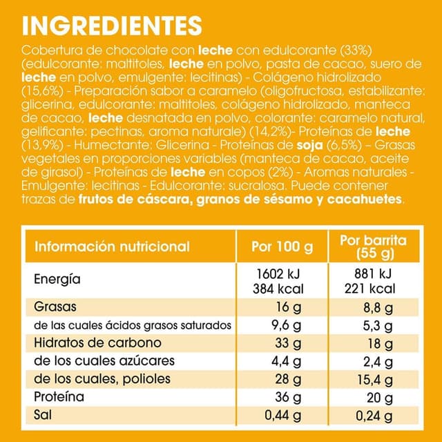Thumbnail 4 de Enervit Protein Bar Caramel Fun 55g 🍬 20g Proteínas