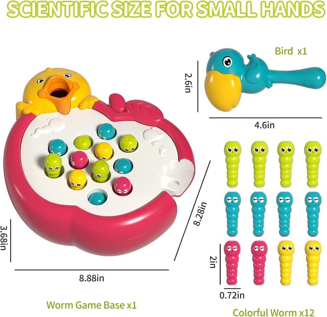 Thumbnail 6 de PANITU Magnetic Woodpecker Worms Catching Game (Magnetic Bird Feeding) for Ages 2–4