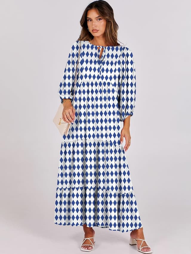 Thumbnail 5 de ANRABESS Womens Boho Maxi Dress V‑Neck 2026