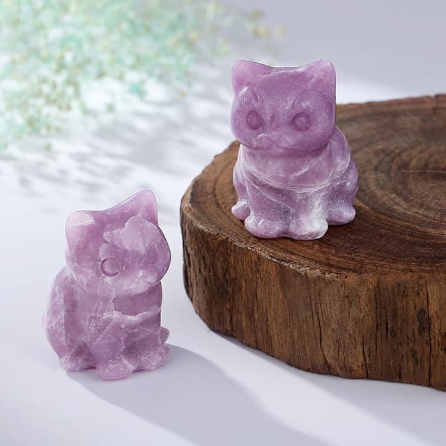 Detalle 2 de Sahoottie Amethyst Stein Katze Figur 45 g