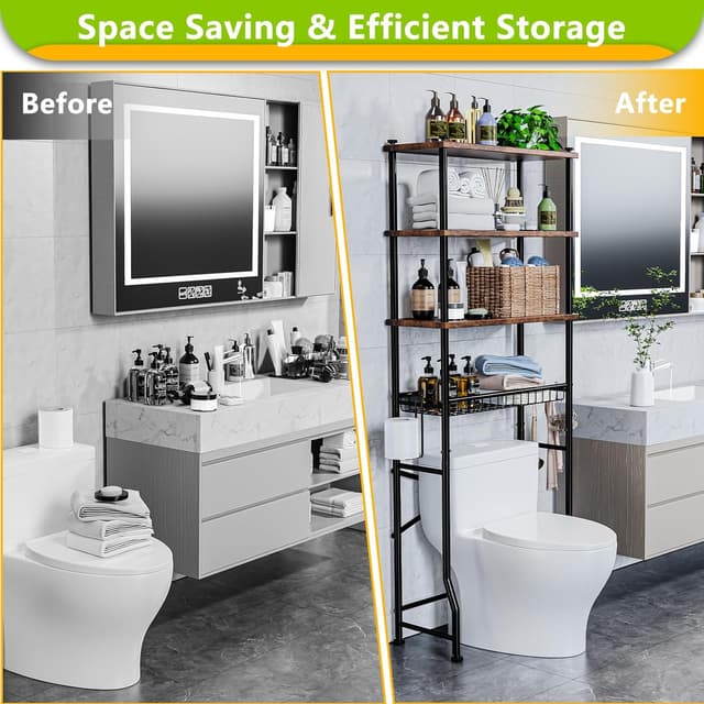 Thumbnail 4 de 4-Tier Over-The-Toilet Storage Shelf — Bathroom Organizer