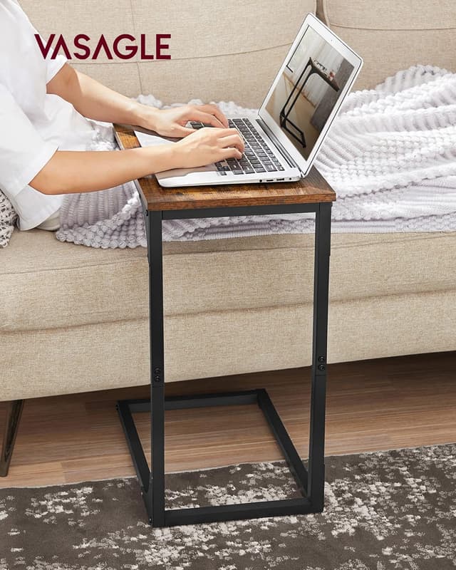 Thumbnail 3 de VASAGLE LET350B01 C-shaped side table, 1 shelf