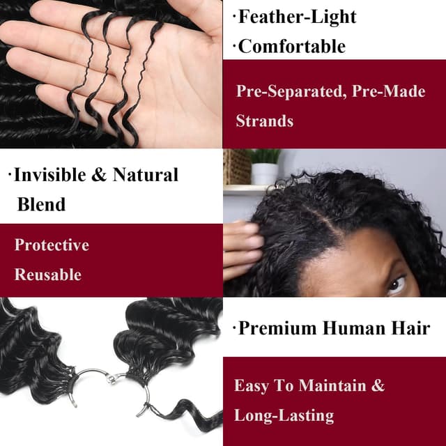 Thumbnail 5 de Human Crochet Hair 18 Inch Deep Wave 💇♀