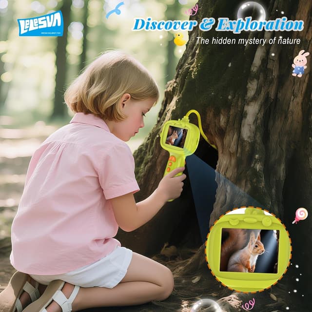 Detalle 2 de Endoscopio per bambini con luce e telecamera a serpente (boroscopio) educativo STEM