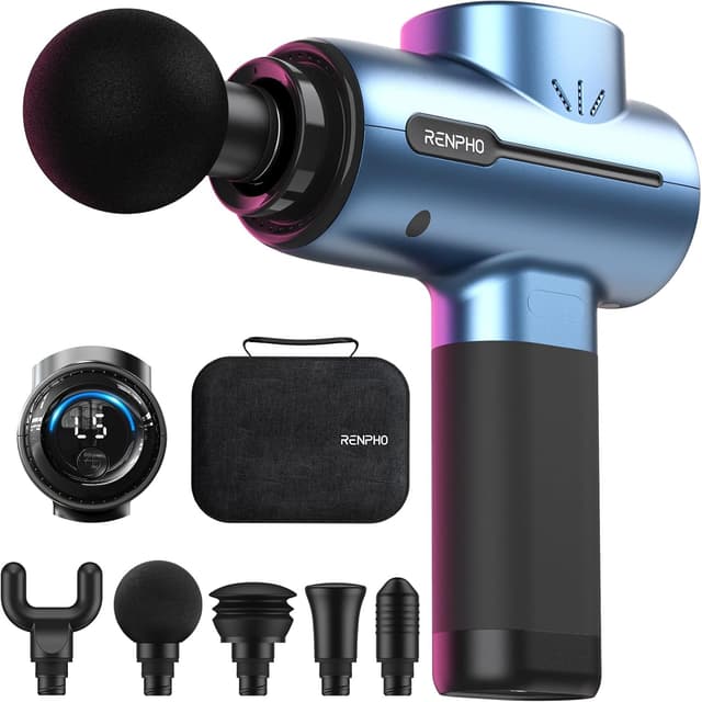 Detalle de RENPHO Massage Gun Azul - Pistola de Masaje Profesional 💆
