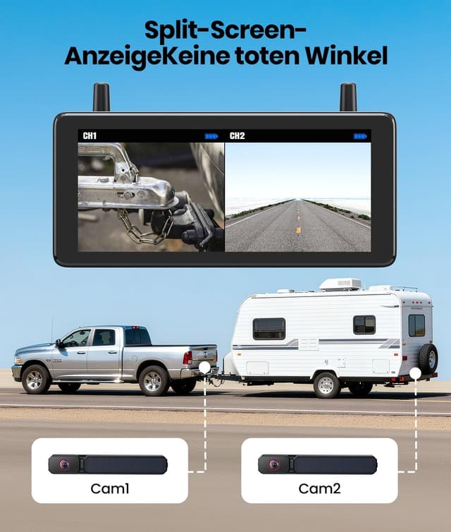 Thumbnail 1 de AUTO-VOX Dual Solar Rückfahrkamera Kabellos