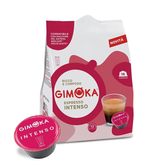 Detalle de Gimoka Espresso Intenso Kapseln (Intensität 12/13) – 64 Kapseln für Nescafè* Dolce Gusto