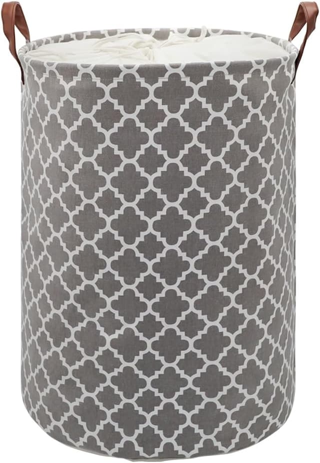 Detalle de Maxsilan 80L X-Large Laundry Basket with Drawstring (Collapsible, Grey)