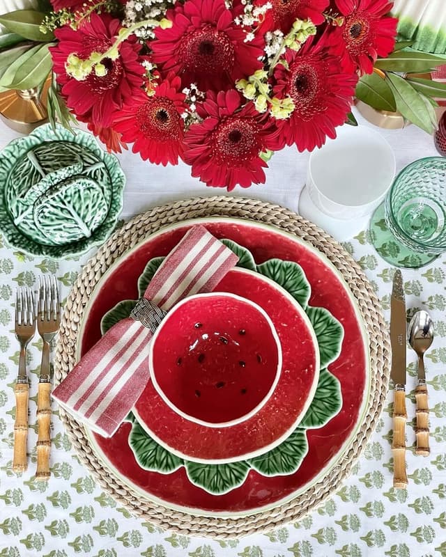 Detalle de Cotton Print Club Emerald Green Indian Block Print Rectangle Tablecloth (60x90 in)