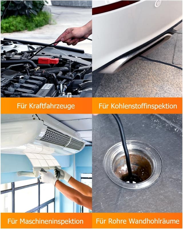 Thumbnail 6 de Caméra endoscopique à double objectif AOPICK 1080P HD avec écran IPS 4,3 pouces et câble semi-rigide 5 m