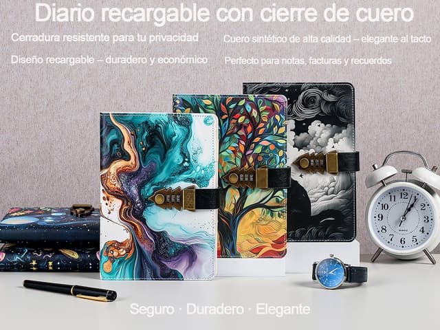 Thumbnail 3 de Cuaderno A5 con candado HwxBen 244 hojas