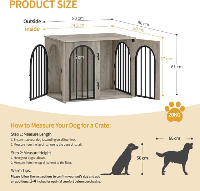 Thumbnail 1 de Hzuaneri Hundekäfig Möbel 80 cm Bogentür