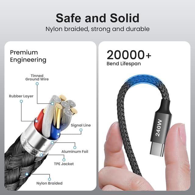 Thumbnail 5 de etguuds 10ft USB C cable 🔌