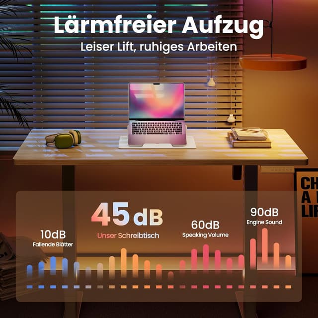 Thumbnail 6 de HUANUO höhenverstellbarer Schreibtisch 80 x 48 cm – elektrisch, 4 Speicherhöhen