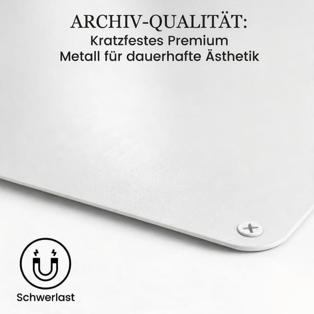 Detalle 2 de Qiytecno Magnettafel für Reisemagnete 30x50 cm (weiß matt) – Starter-Tafel für Souvenir-Magnete, Fotos und Notizen