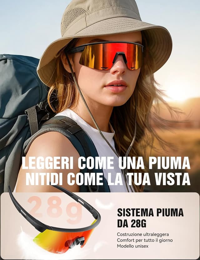 Detalle 2 de JOYROOM Occhiali da ciclismo polarizzati UV400 con nasello regolabile e antiappannamento (TR90) per uomo e donna