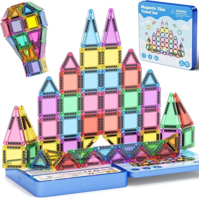 Thumbnail 6 de burgmate Magnetische Tiles Reiseset 60-teilig