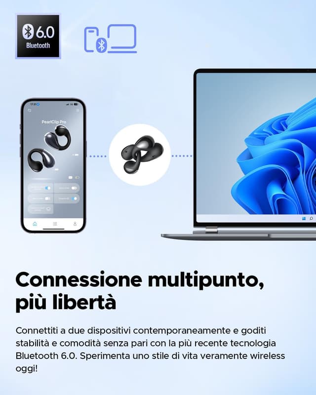 Thumbnail 6 de SoundPEATS Pearlclip Pro cuffie wireless 24h