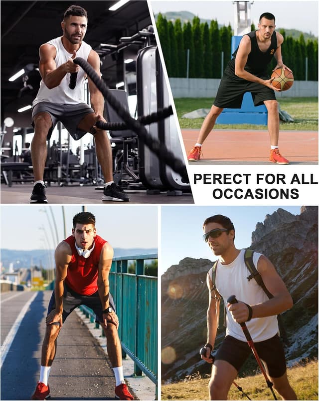 Detalle de Roadbox Men’s Compression Vest Sleeveless Gym Top – Quick Dry Muscle Fit Running Vest for Training