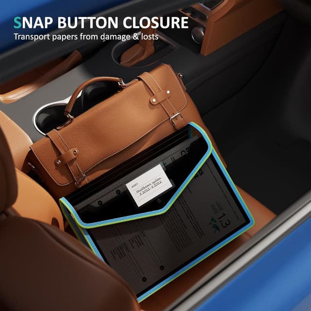 Thumbnail 6 de ThinkTex A4 Plastic File Folder (5 Pack) – Transparent Snap Closure Document Envelopes, No Dividers, Assorted Colours