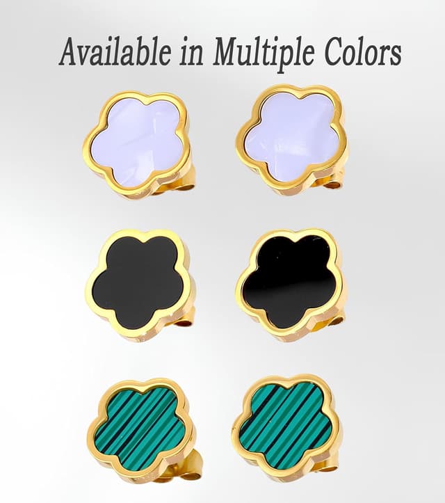 Thumbnail 6 de T TAKONE Kleeblatt Ohrstecker aus Edelstahl – elegante, hypoallergene Kleeblatt-Pins für Damen & Mädchen