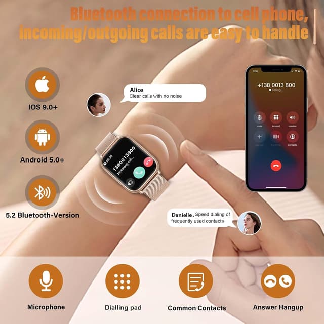 Thumbnail 1 de Reloj Inteligente Mujer Rose Gold con Llamadas y Deporte