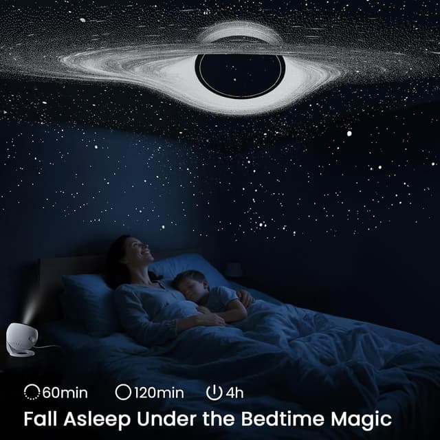 Detalle de YUNRAY Sternenhimmel Projektor „Galaxy Star Planetarium Projector“ mit Glas-Scheibe und Nachtlicht-Funktionen