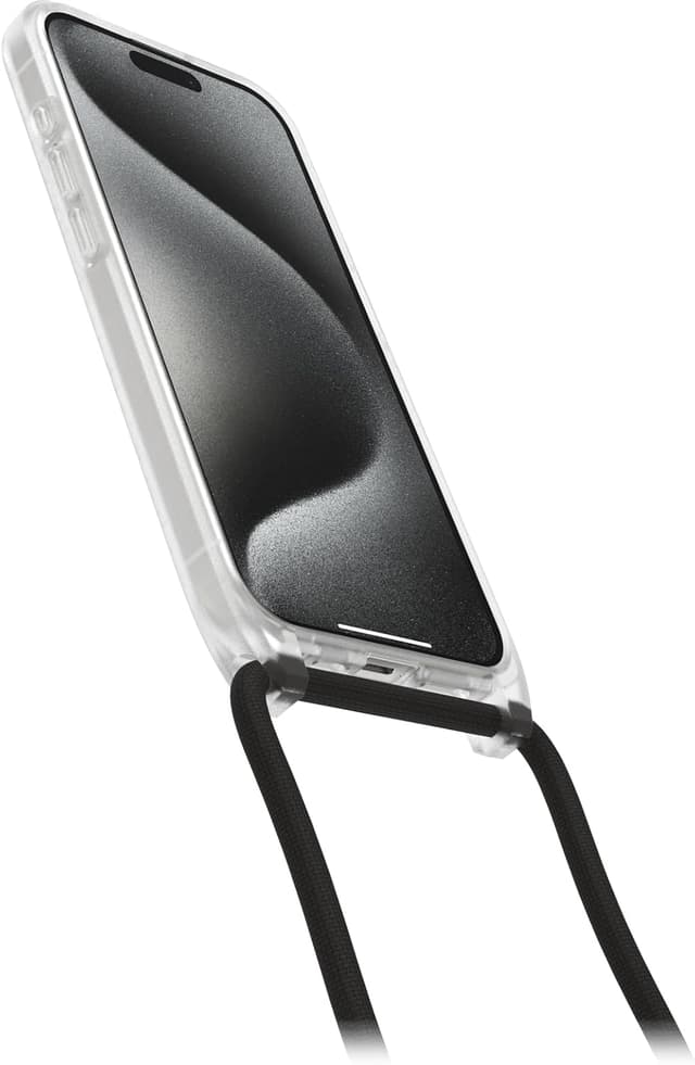 Detalle de OtterBox React Necklace avec MagSafe pour iPhone 15 Pro (coque ultra-fine + collier réglable amovible, Stardust)