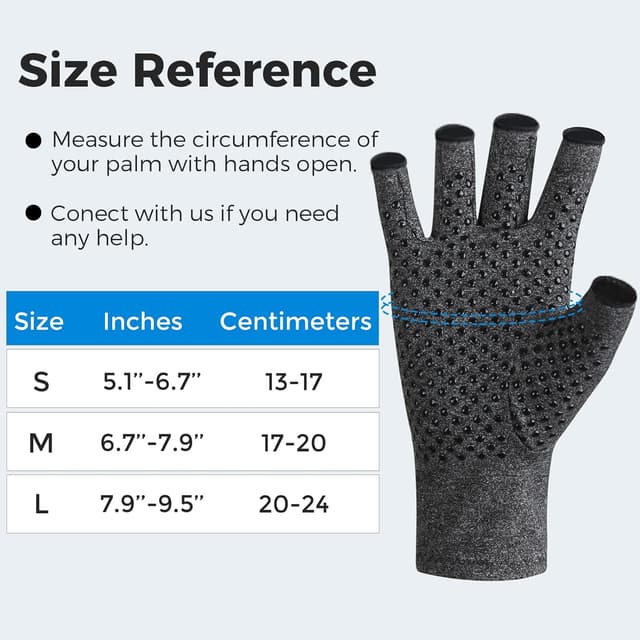 Thumbnail 4 de Donfri Arthritis Gloves Fingerless Compression M