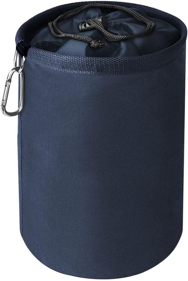 Detalle de Vicloon Borsa per mollette con gancio e chiusura a cordoncino, capacità fino a 200 mollette (blu navy)