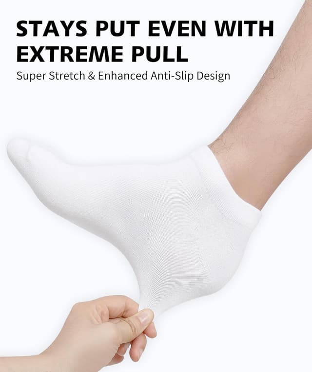 Detalle de CLOSEMATE Socquettes basses coton respirantes homme & femme (39-42 ou 43-46), blanc/noir, lot de 5 ou 10 paires