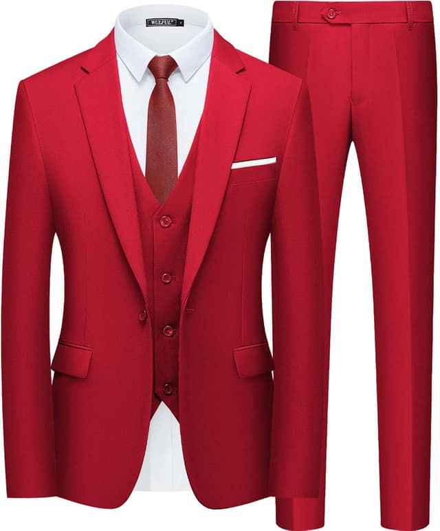 Imagen de WULFUL Men’s Slim Fit Suit 3-Piece en OfertitasTOP
