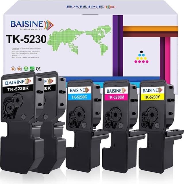Detalle de BAISINE 5-Pack kompatible Kyocera TK-5230 für ECOSYS M5521cdw/M5521cdn und P5021cdw/P5021cdn