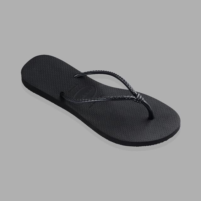Detalle de Havaianas Slim Tube — tongs élégantes à lanières avec nœud, confort pour femme