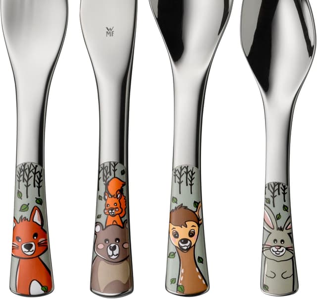 Detalle 2 de WMF Animales del Bosque cubertería infantil 4 piezas