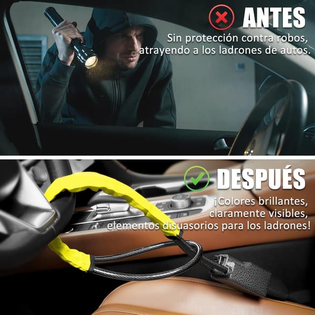 Detalle de Tevlaphee Antirrobo Coche Barra Alta visibilidad
