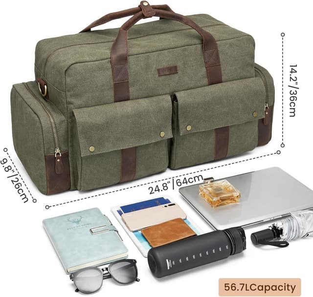 Thumbnail 3 de S-ZONE Unisex 56 L Borsa da Viaggio in Tela