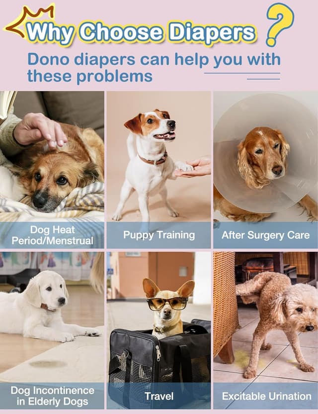 Thumbnail 6 de DONO Couches pour chienne femelle taille M (30 à 50 cm) – 40 unités, pull-up à élastique 360°