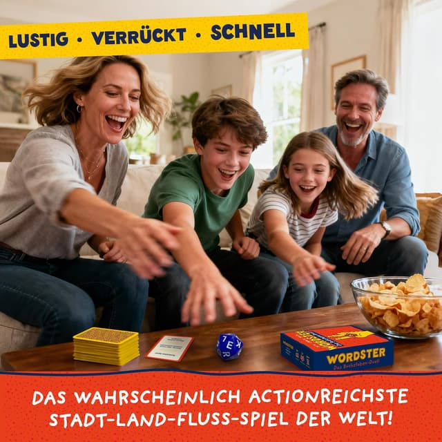 Thumbnail 6 de WORDSTER – Das Buchstaben-Duell: Stadt Land Fluss Kartenspiel für 2 bis 8 Personen ab 10 Jahren