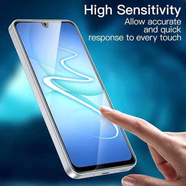 Detalle de Samsung A17 tempered glass screen protector