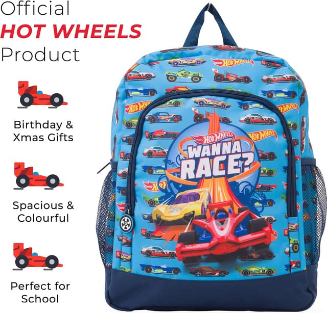 Detalle de Hot Wheels sac à dos officiel pour enfants – grand sac d’école et voyages (bleu), taille unique