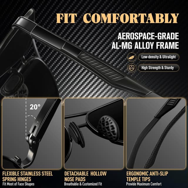 Thumbnail 2 de CGID GA61 gafas de sol piloto Al-Mg UV400