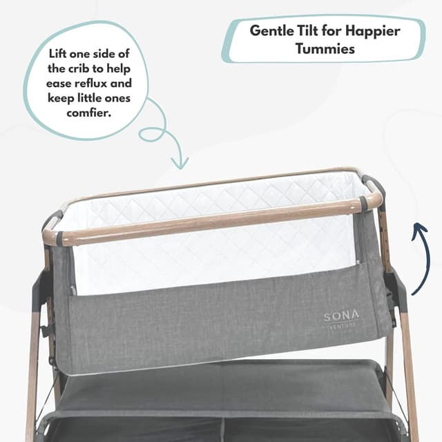 Thumbnail 6 de Venture Sona Bedside Crib adjustable co‑sleeper bassinet for 0–6 months