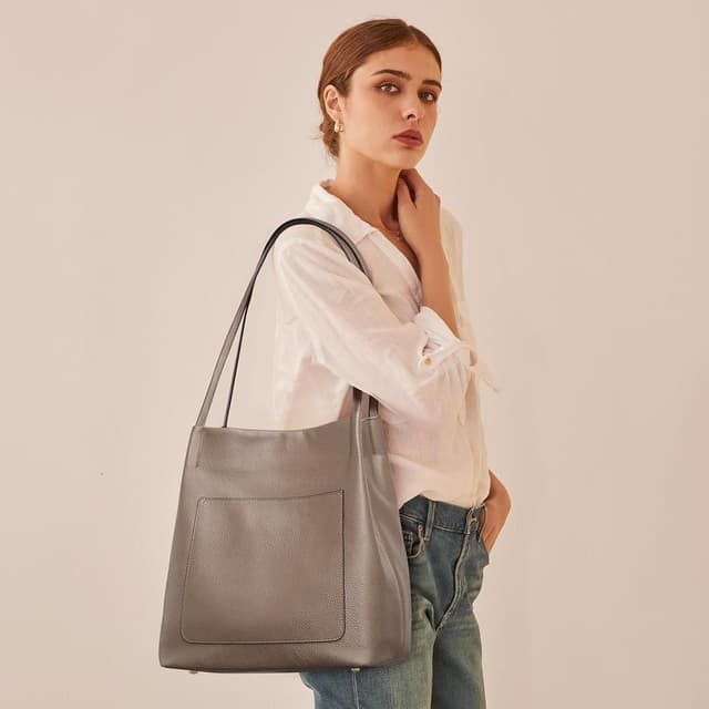 Detalle de Kattee sac fourre-tout en cuir pour femme avec fermeture magnétique