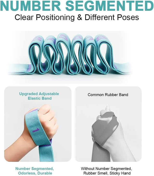 Detalle 2 de DEHUB sangle d’exercice yoga à 11 anneaux avec boucles élastiques pour mobilité, Pilates, danse et fitness