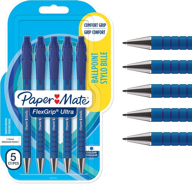 Detalle de Paper Mate Flexgrip bolígrafo azul 1,0 mm 5 uds