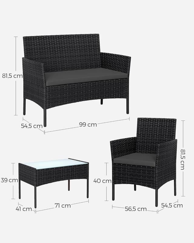 Thumbnail 5 de Salon de jardin SONGMICS 4 places 2 places